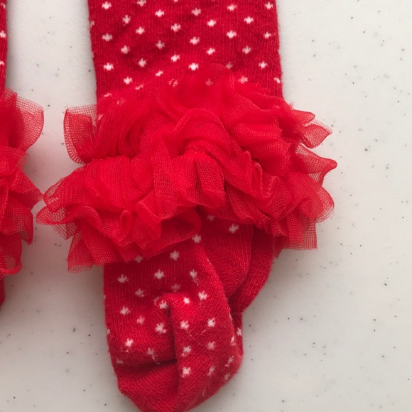 5/$25 LOVESPUN Tights with Dots and Frills - Picture 2 of 4